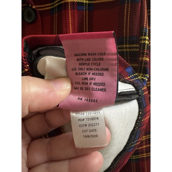 Torrid Betsey Johnson Blazer Women 00 Red Plaid Preppy Academia Jacket M/L *READ - Picture 11 of 12